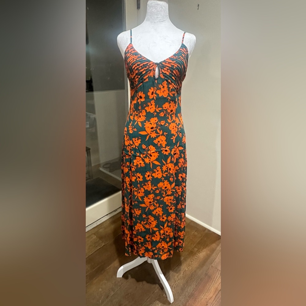 Rue Stiic Maci dress deep green and orange